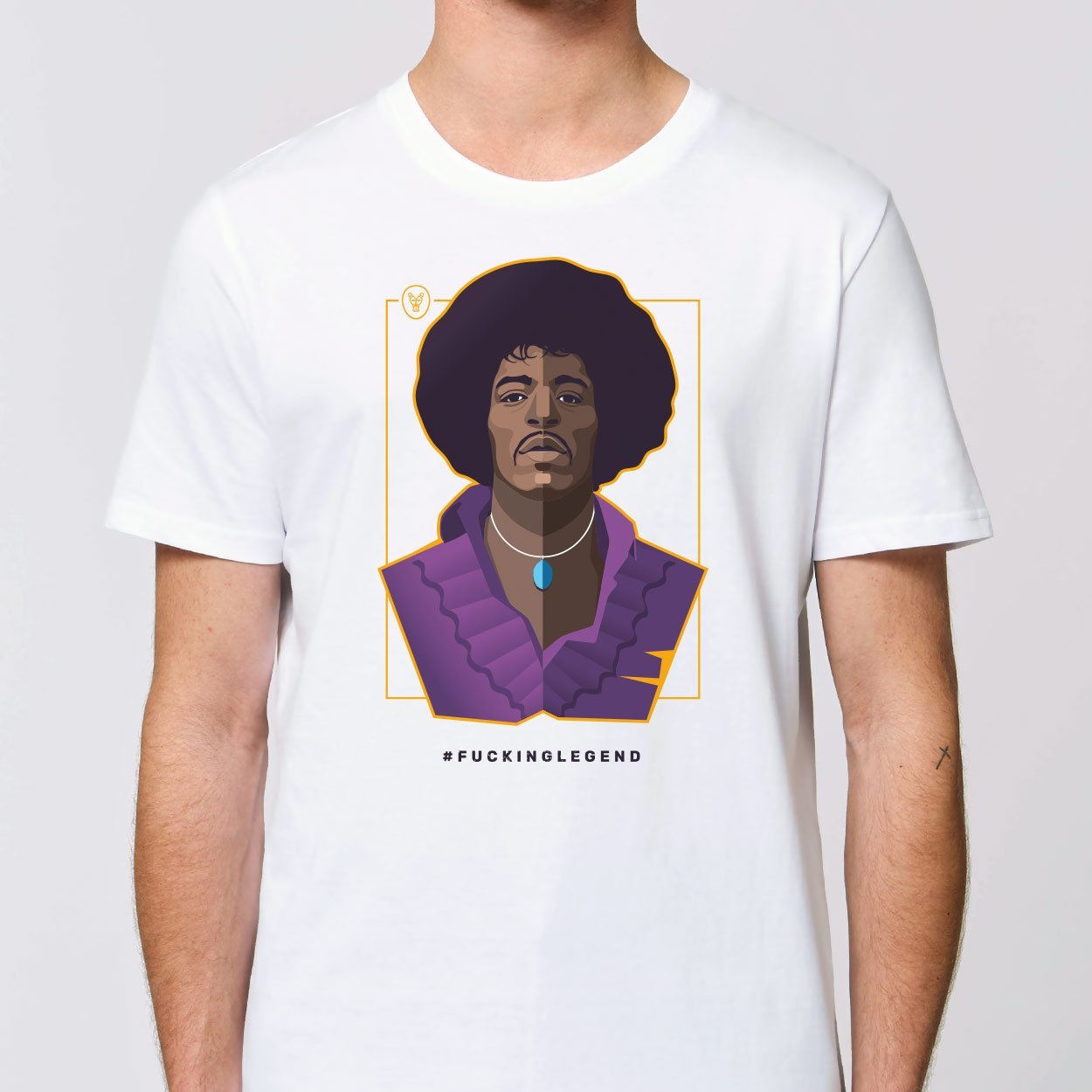 T-Shirt Unisex "Jimihx" White - FK'NG LEGEND