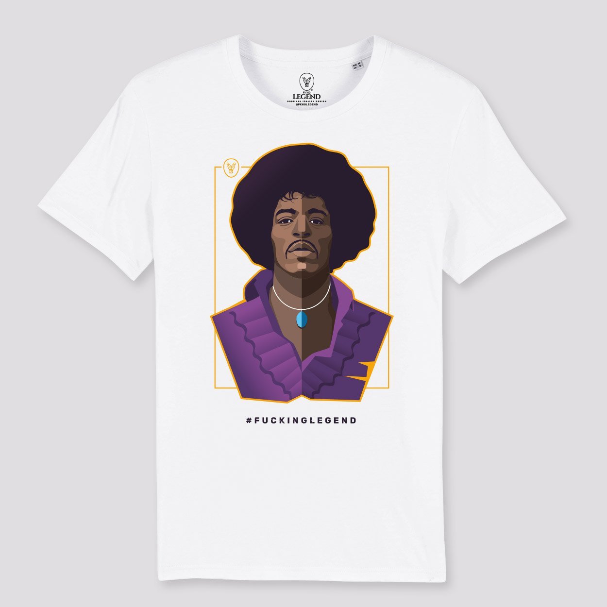 T-Shirt Unisex "Jimihx" White - FK'NG LEGEND